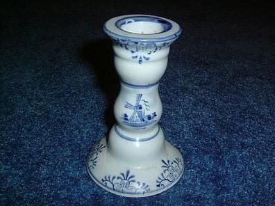 Kerzenhalter blau bemalt mit Holländermotiv