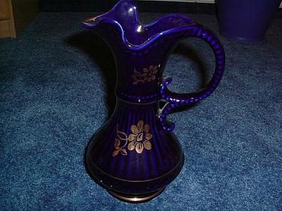 Vase-kobalt blau mit Gold-tolle Form