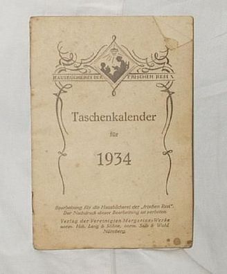 Taschenkalender für 1934