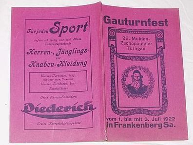 Festschrift zum 26. Gauturnfest des 22. Mulden-Zschopau 1922