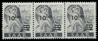 Saarland 1947 Nr 226ZII postfrisch 3ER STR X81AFC2