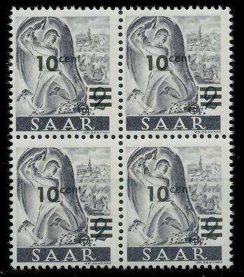 Saarland 1947 Nr 226ZII postfrisch Viererblock X81AFFA