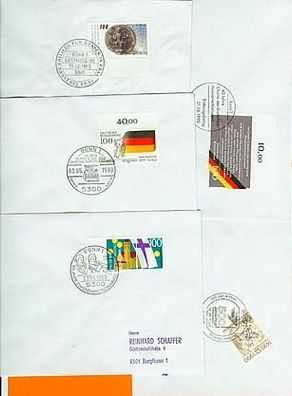 Bund FDC - Lot aus 1990 - 5 Briefe