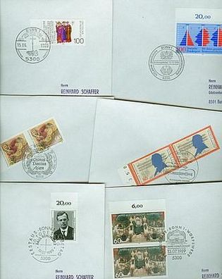 Bund FDC - Lot aus 1989 - 6 Briefe