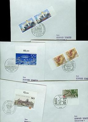 Bund FDC - Lot aus 1989 - 5 Briefe