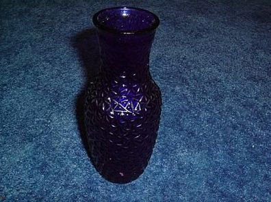blaue Vase-Pressglas-Original DDR-16cm