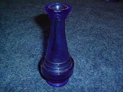 blaue Vase-Pressglas-Original DDR-14 cm