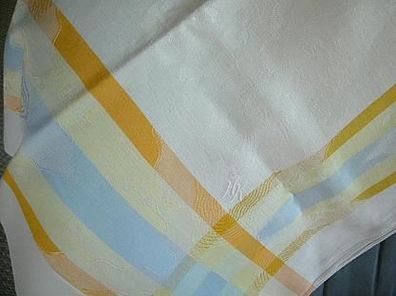 Tischdecke/ Tafeltuch-Damast 130x140cm mit farbigen Rand