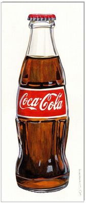 Klausewitz: Original Acryl auf Acrylmalpapier: Coca Cola Art II / 21x50 cm