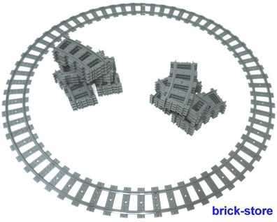 LEGO® Eisenbahn 3x Schienenkreis / 48x gebogne Schienen