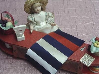 Stoffmuster 70er Vintage Puppenstube Patchwork Miniaturen Motivbogen Farbauswahl * 14