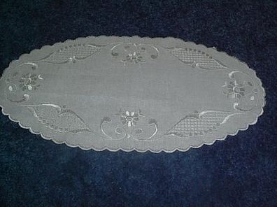 ovale Decke-Leinen mit glänzender Stickerei-bildschön
