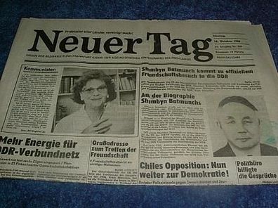 Rar-rar-rar-Tageszeitung Neuer Tag vom 10. Oktober 1988