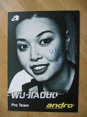Tischtennis Star Wu Jiaduo - handsign. Autogramm!