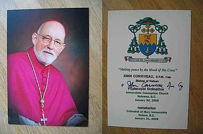 Bischof von Nelson John Corriveau - handsigniertes Autogramm!!!