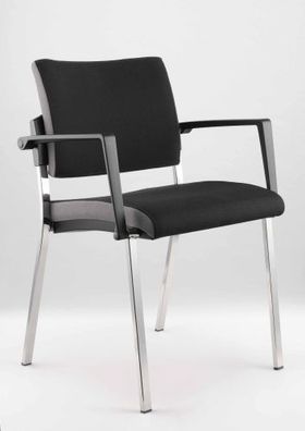2er-Set Besucherstuhl schwarz Bürostuhl Konferenzstuhl Stuhl Stuhl-Set