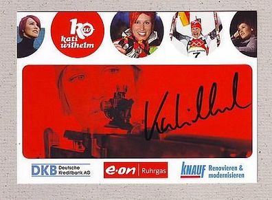 Kati Wilhelm (Biathlon) - sig. Autogrammkarte