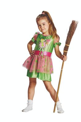 Kleid Bibi Blocksberg * kleine Hexe Kinder Kostüm * Grün, Pink * 104,116,128,140