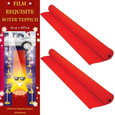 2 x VIP roter Teppich 0,61m x 4,57m Event Läufer Film Star Oscar