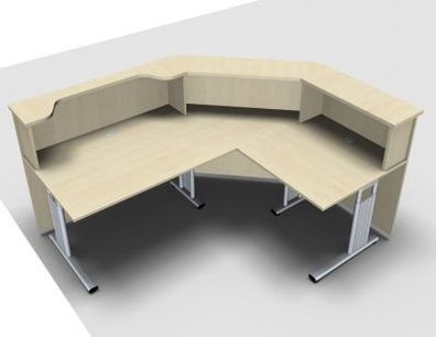 Empfangstheke Solid 200 x 160 cm K2 Empfangstresen Theke Rezeption Bürotheke