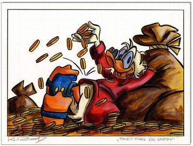 Klausewitz: Original Acryl auf Acrylmalpapier: Donald Duck: Money makes.. /30x40 cm