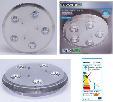 Deckenleuchte 5 Spots Dimmbar Lampe Leuchte Beleuchtung Metall NEU Originalverpackung