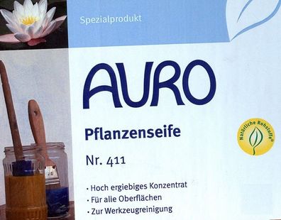 AURO 411 Pflanzenseife, auch z. Reinigen v. Pinseln nach Streichen von AQUA-Produkten