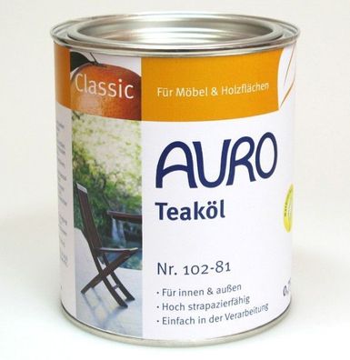 AURO 102 Gartenmöbelöl Classic - teak (Teaköl), bangkirai, natur (weiß)