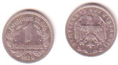 1 Mark Nickel Münze Deutsches Reich 1936 J Jäger 354