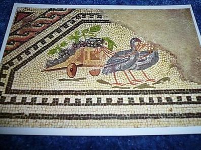 126/ Dionysos Mosaik-zweirädiges Wägelchen mit Trauben
