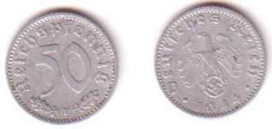 50 Pfennig Alu Münze Deutsches Reich 1944 F Jäger 372