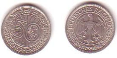 50 Pf. Nickel Münze Weimarer Republik 1935 J Jäger 324