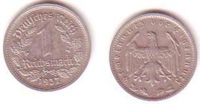 1 Mark Nickel Münze Deutsches Reich 1937 G Jäger 354
