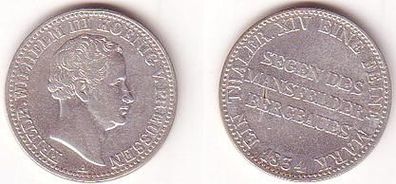 1 Taler Silber Münze Preussen Mansfelder Bergbau 1834 A (Mü 0803)
