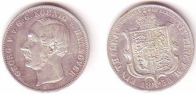 1 Taler Silber Münze Hannover König Ernst August 1855 (Mü 1038)