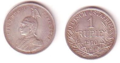 1 Rupie Silber Münze Deutsch Ost Afrika 1910 J