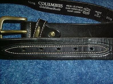 Gürtel für Herren aus Leder-schwarz-95cm-Columbus