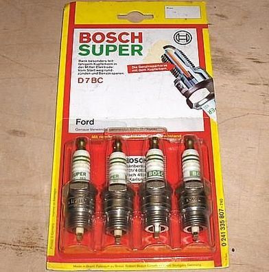 4 Zündkerzen Bosch SUPER D7BC für versch. Ford