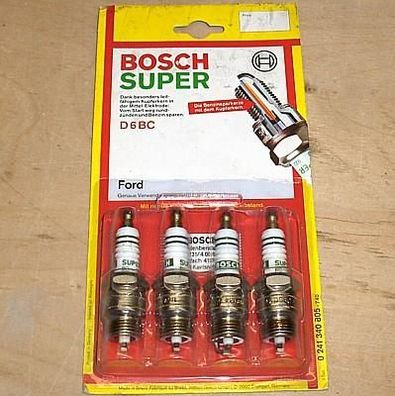 4 Zündkerzen Bosch SUPER D6BC für versch. Ford
