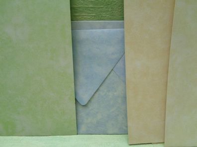 marmorierter Kartenkarton Grußkarten & Kuvert & Motivbogen Din A4
