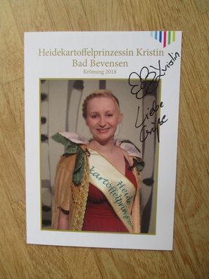 Heidekartoffelprinzessin Bad Bevensen 2018 Kristin - handsigniertes Autogramm!!!