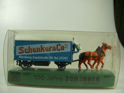 Neuer Preis! 60010 Rietze 1/87 Pferdefuhrwerk 100 Jahre Schenker, neu/ ovp