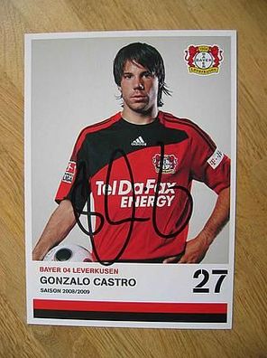 Bayer 04 Leverkusen Saison 08/09 Gonzalo Castro - handsigniertes Autogramm!!!