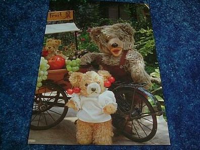140/ Postkarte-Teddy mit Fahrrad