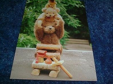 143/ Postkarte-Teddys auf Schulter