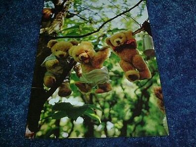 144/ Postkarte-Teddys schaukelnd am Baum