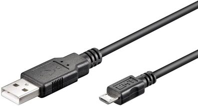 Micro USB 2.0 Schnell Ladekabel A Stecker - Micro B Stecker AWG 28 schwarz 3,0m