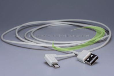 SME Apple Lightning Kabel für IPhone IPad IPod weiß gewinkelt 0,5m Daten&Lade