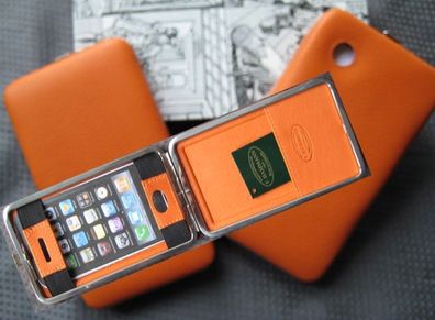F. Hammann Etui passend für Apple iPhone aus echtem Leder - orange