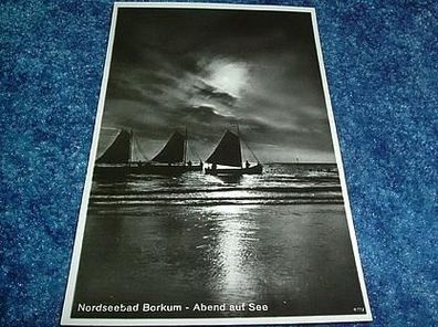 161/ Ansichtskarte-Nordseebad Borkum-Abend auf See